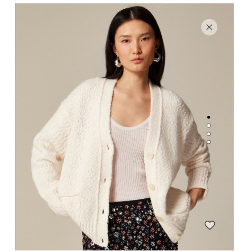I. Crew Relaxed Cardigan Sweater in textured yarn.